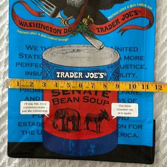 Trader Joe’s Plastic Reusable Shopping Tote Bag 6 Gallon Washington DC - Picture 9 of 14